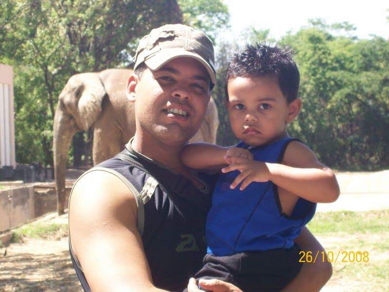 My dad and I at a zoologic.